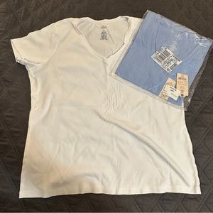 St. John’s Bay essential tee short sleeve v-neck. Lot f 2. Sz XXLT